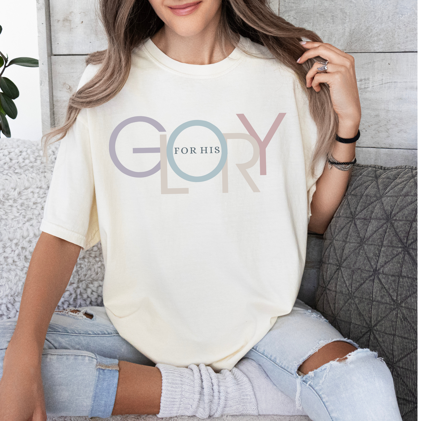For His Glory T-Shirt - Ivory