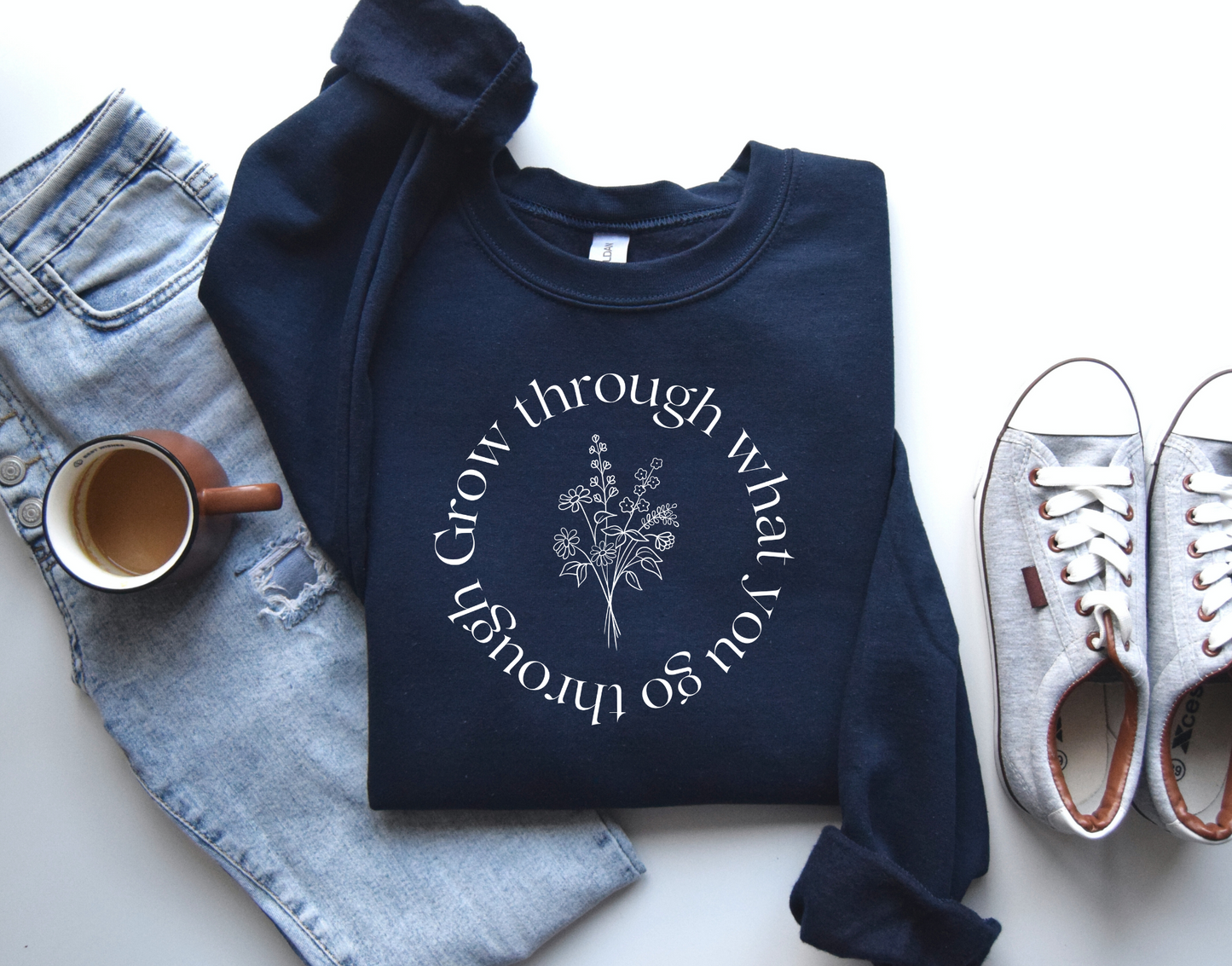 Grow Through What You Go Through Sweatshirt | Navy