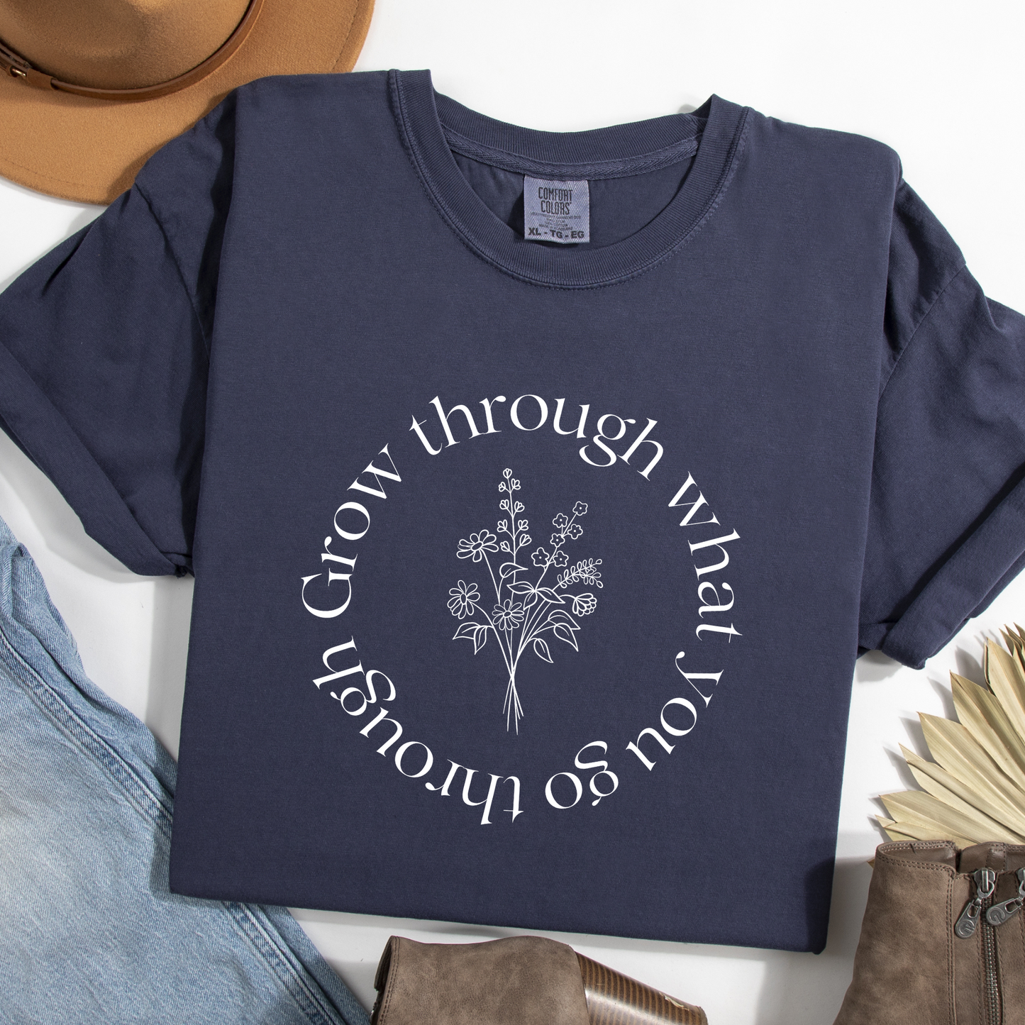 Grow Through What You Go Through T-Shirt | Navy