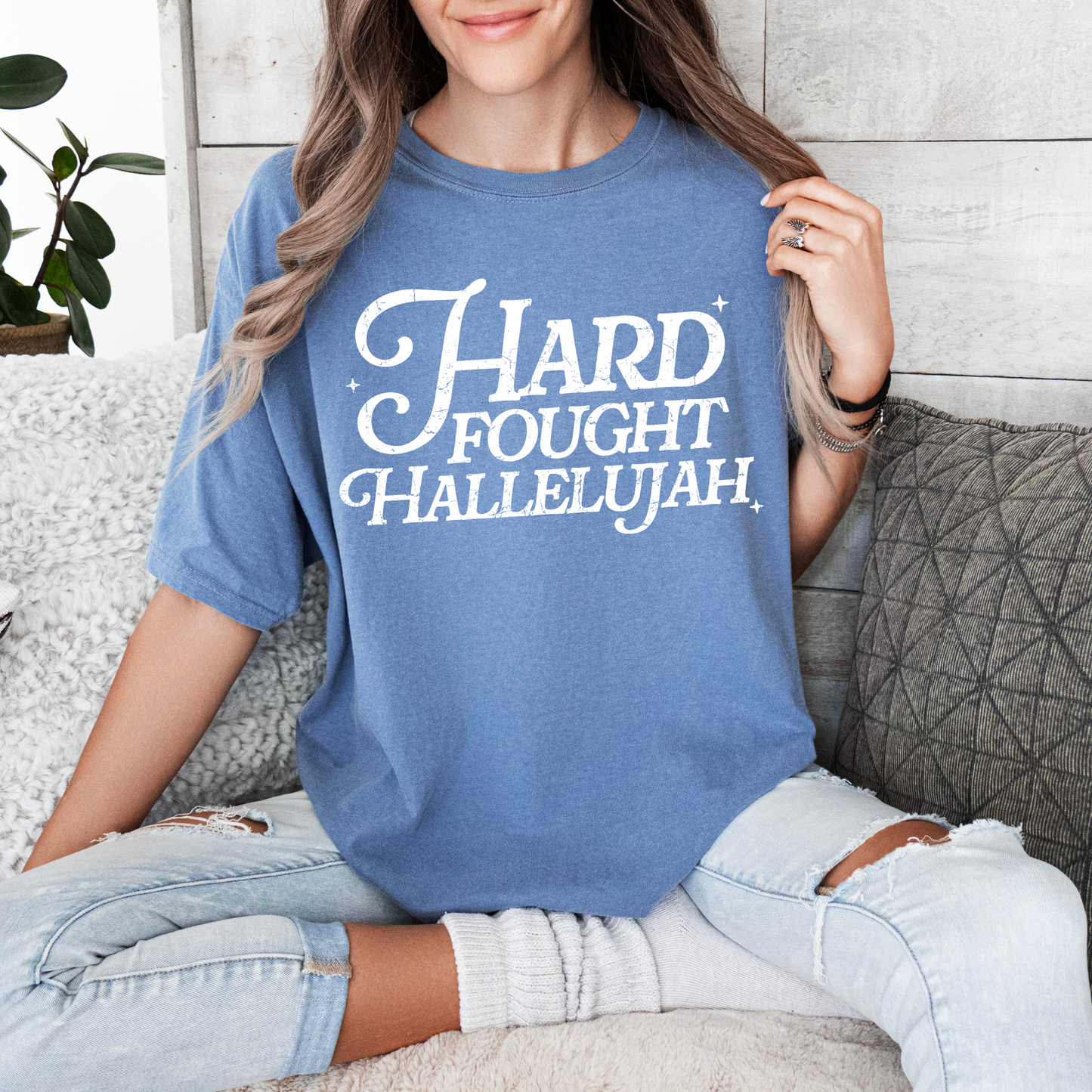Hard Fought Hallelujah T-Shirt | Blue Jean