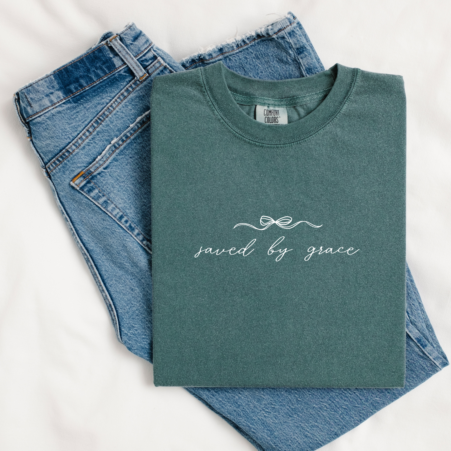 Saved By Grace T-Shirt | Blue Spruce