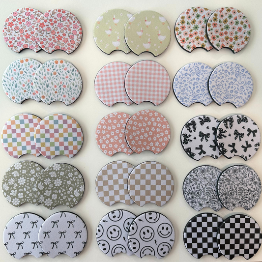 Neoprene Car Coasters | Set of 2 | Stylish Protection for Your Cup Holders