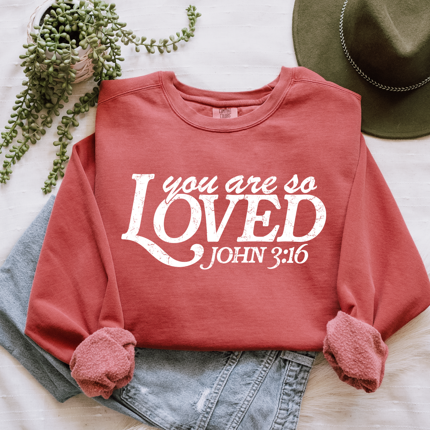 You Are So Loved Sweatshirt - Crimson