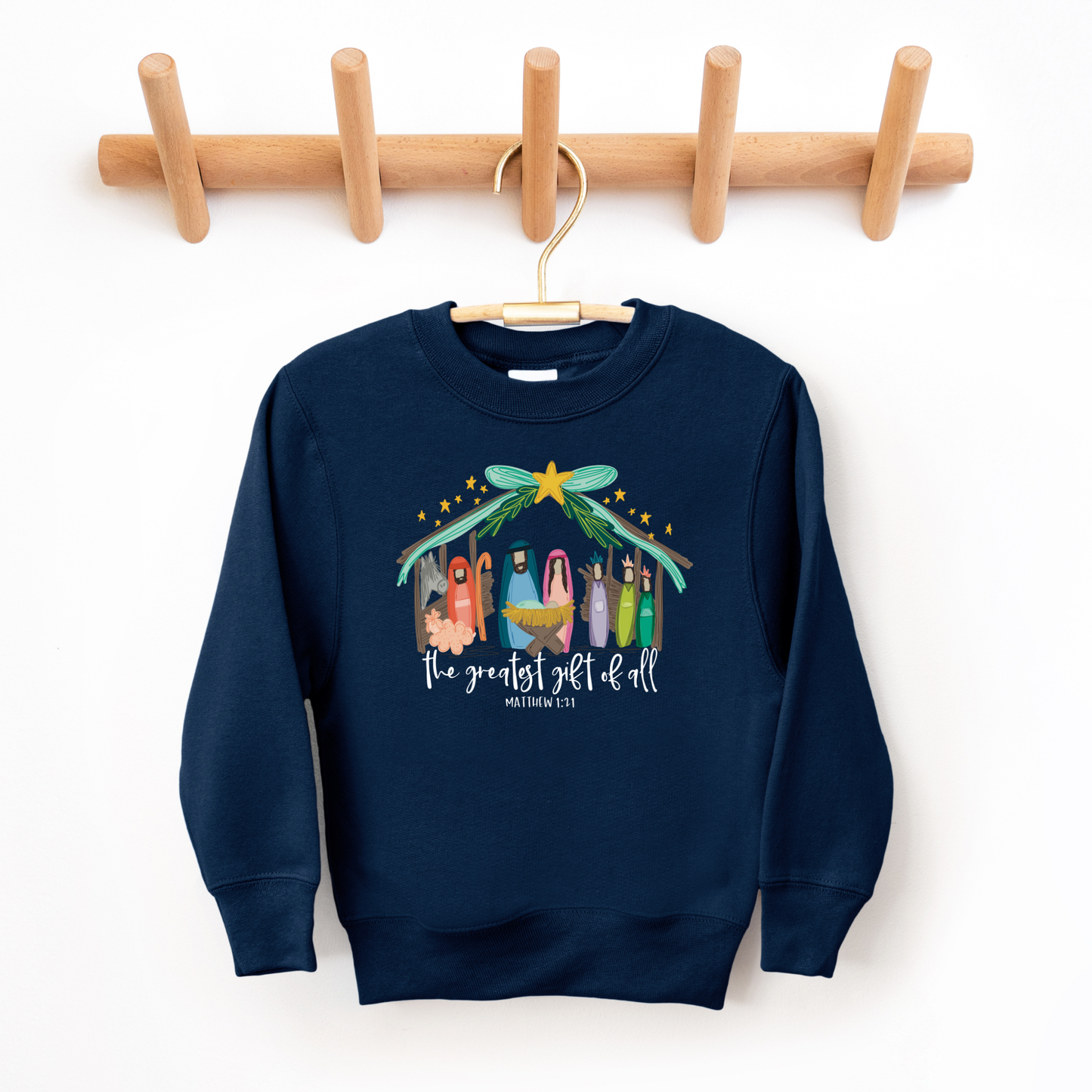 Youth The Greatest Gift Of All Sweatshirt | Navy