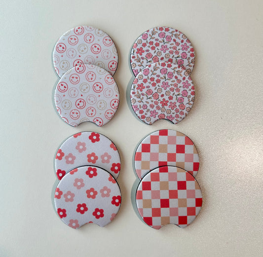Valentines Car Coasters, Set of 2