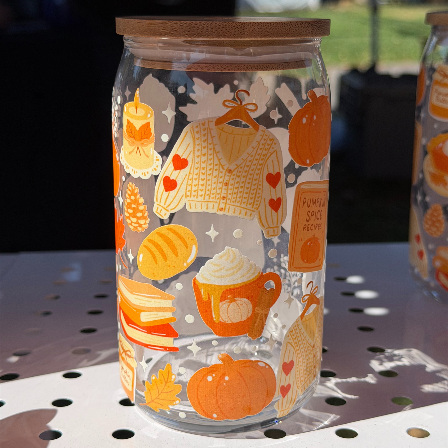 Autumn Glass Can 16 oz - Orange