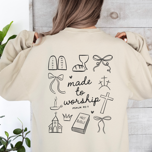 Made To Worship Sweatshirt | Sand