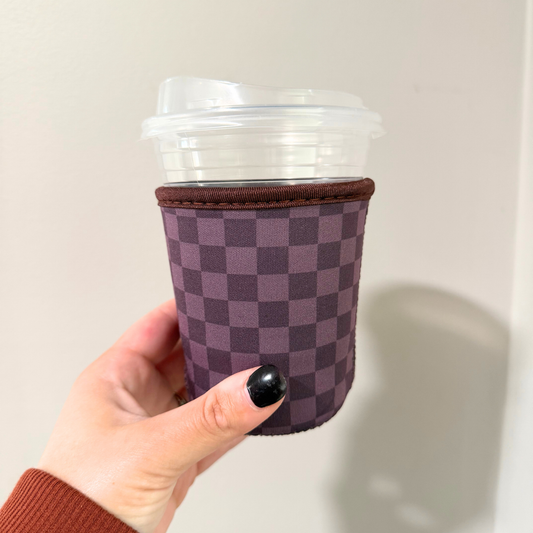 Cocoa Checkered Drink Sleeve