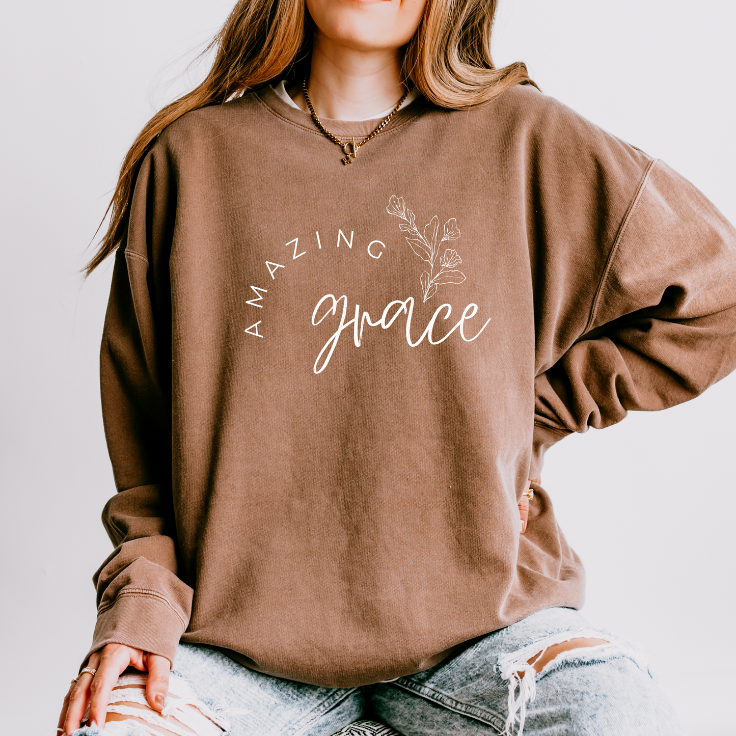 Amazing Grace Sweatshirt - Espresso