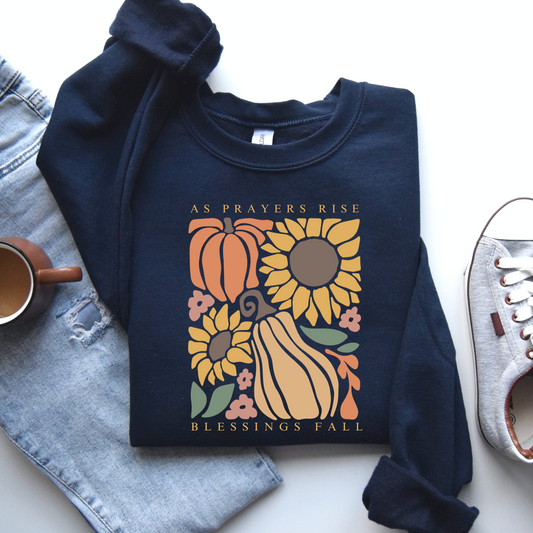 Fall Blessings Sweatshirt - Navy