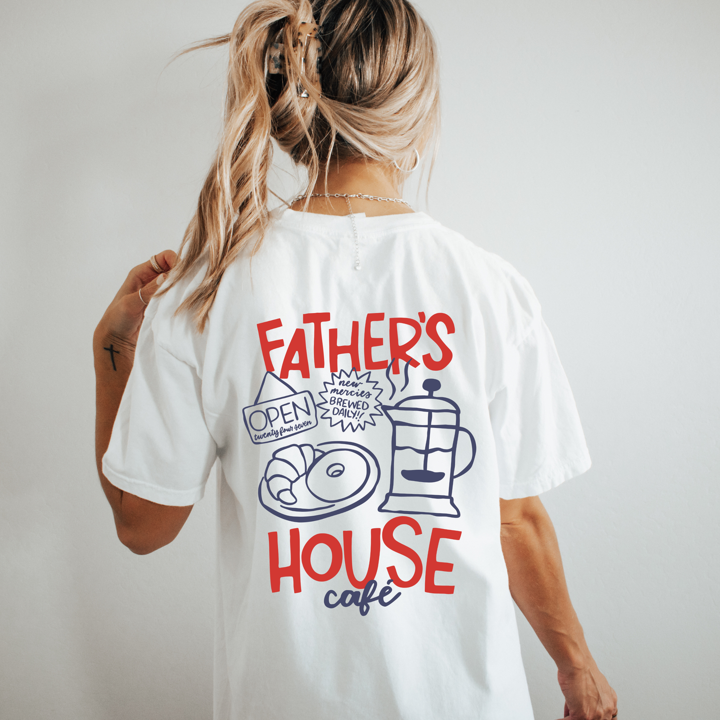 Father's House Cafe T-Shirt | White