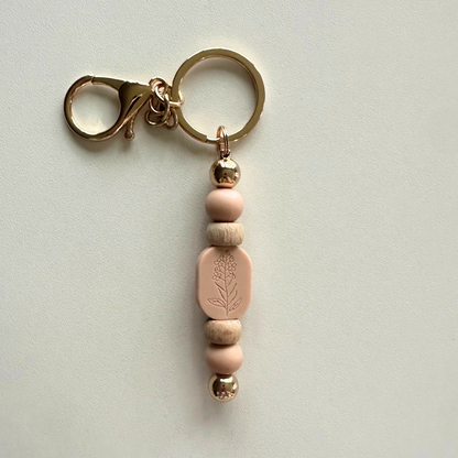 Seed Of Faith Silicone Bead Keychain with Soft Gold Hardware