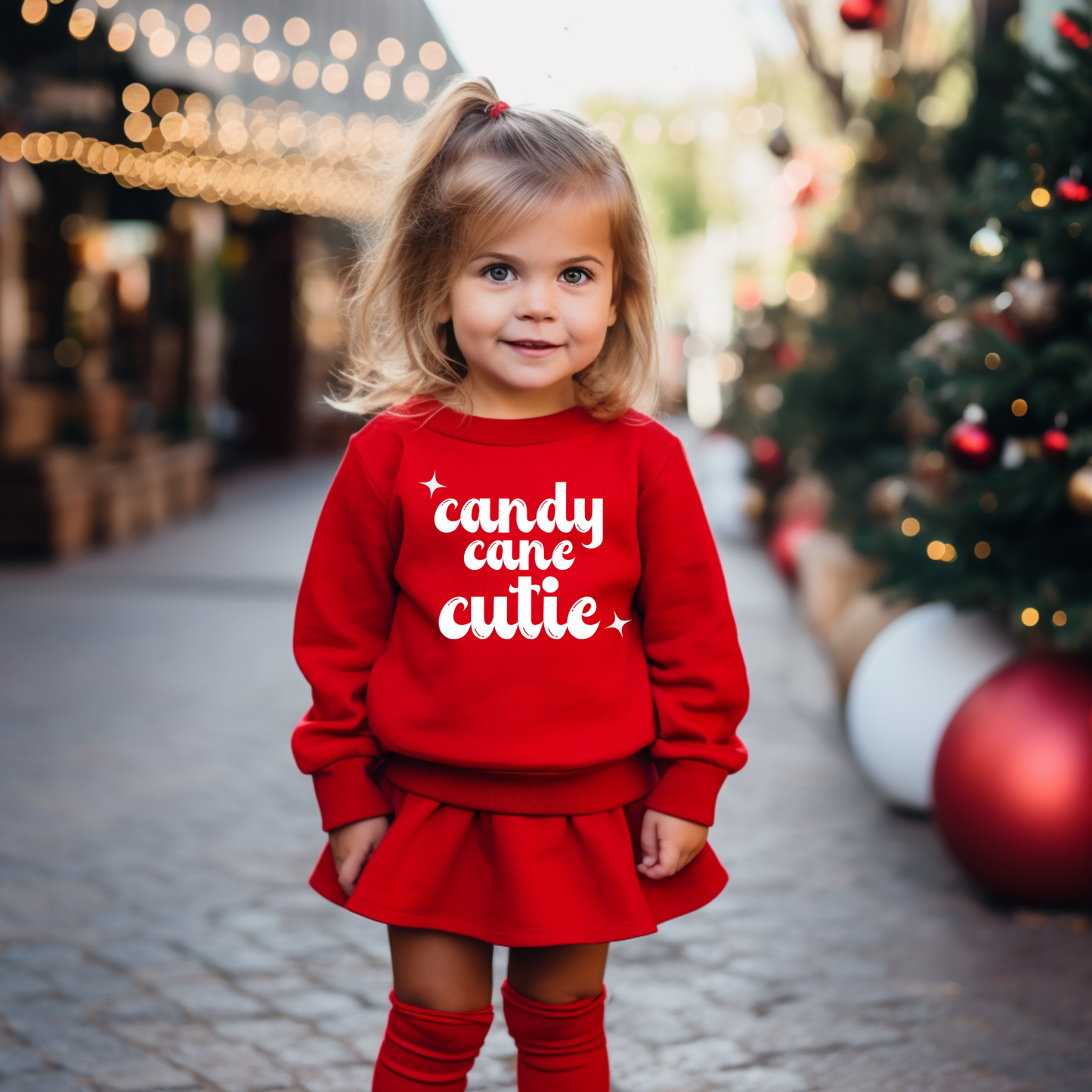 Candy Cane Cutie Kids Sweatshirt