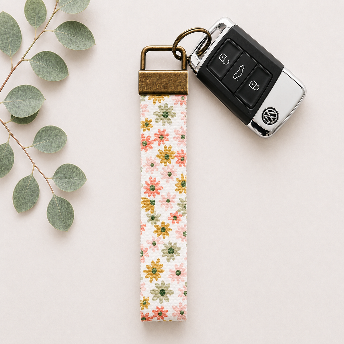 Key Fob Wristlet | Antique Brass Hardware | Stylish & Functional