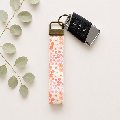 Spring Key Fob Wristlet | Antique Brass Hardware | Stylish & Functional