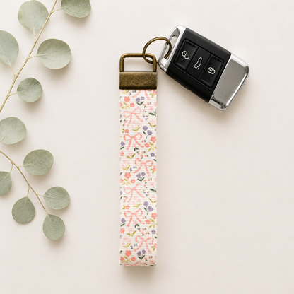 Spring Key Fob Wristlet | Antique Brass Hardware | Stylish & Functional