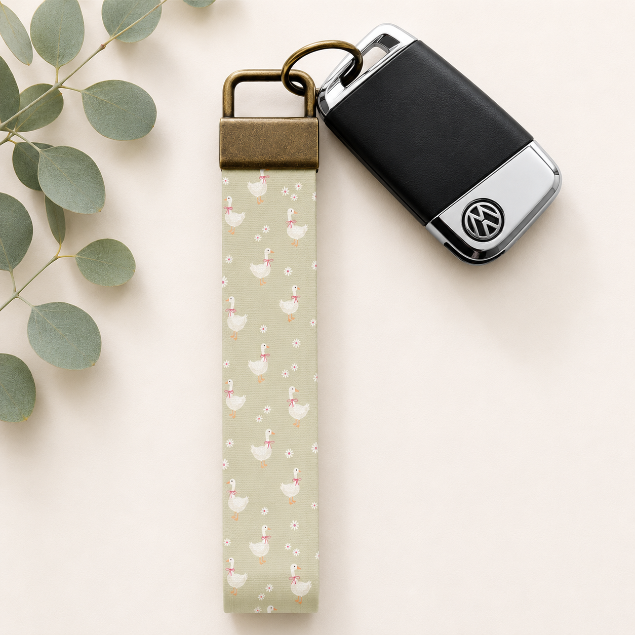 Spring & Summer Key Fob Wristlet | Antique Brass Hardware | Stylish & Functional