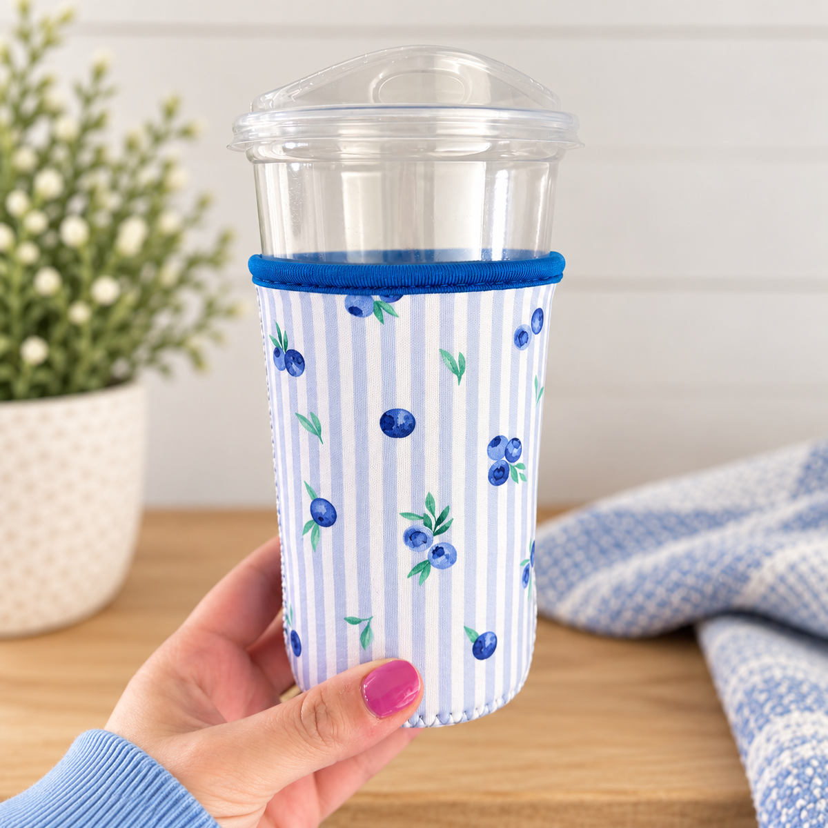 Blueberry Stripes Drink Sleeve