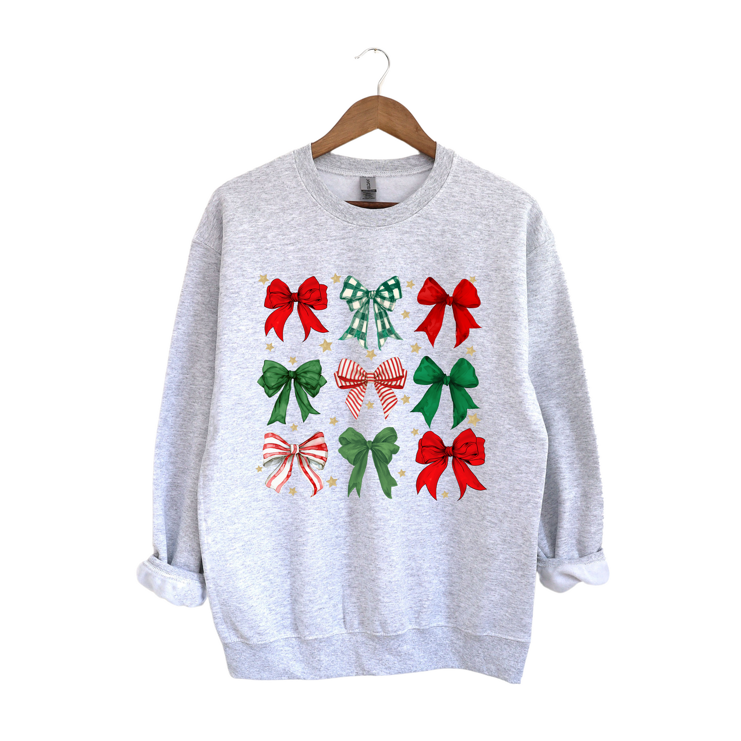 Christmas Bows Sweatshirt - Ash