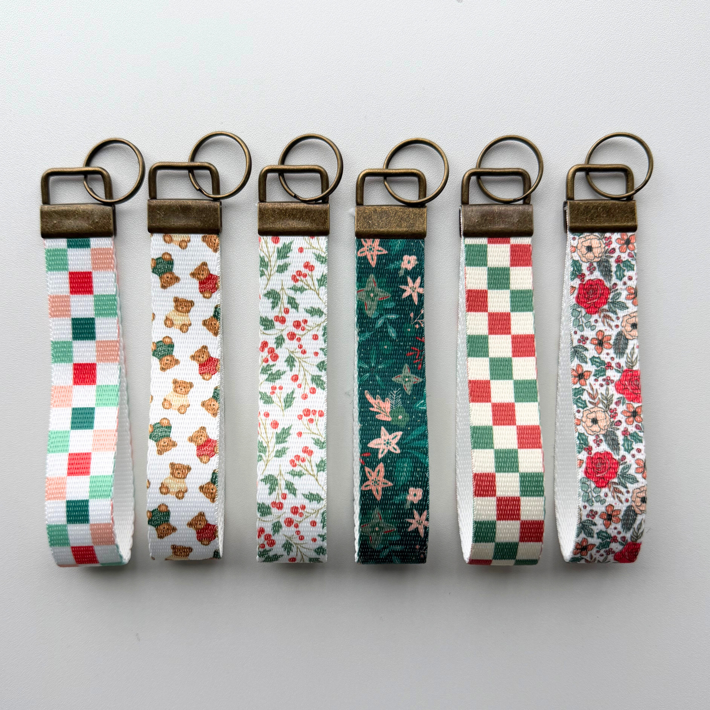 Winter Key Fob Wristlet | Antique Brass Hardware | Stylish & Functional