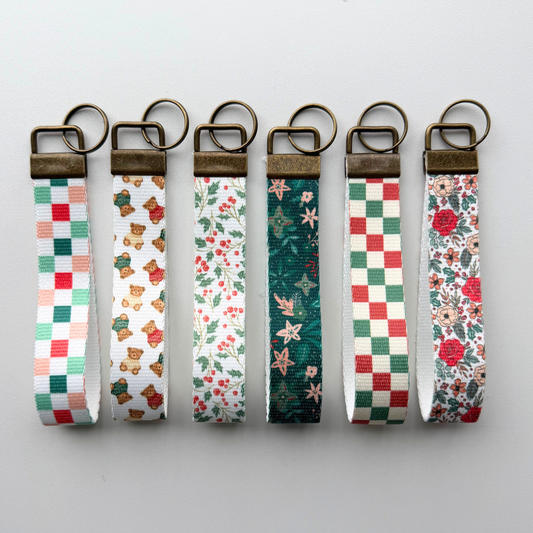 Winter Key Fob Wristlet | Antique Brass Hardware | Stylish & Functional