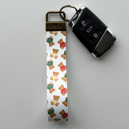 Winter Key Fob Wristlet | Antique Brass Hardware | Stylish & Functional
