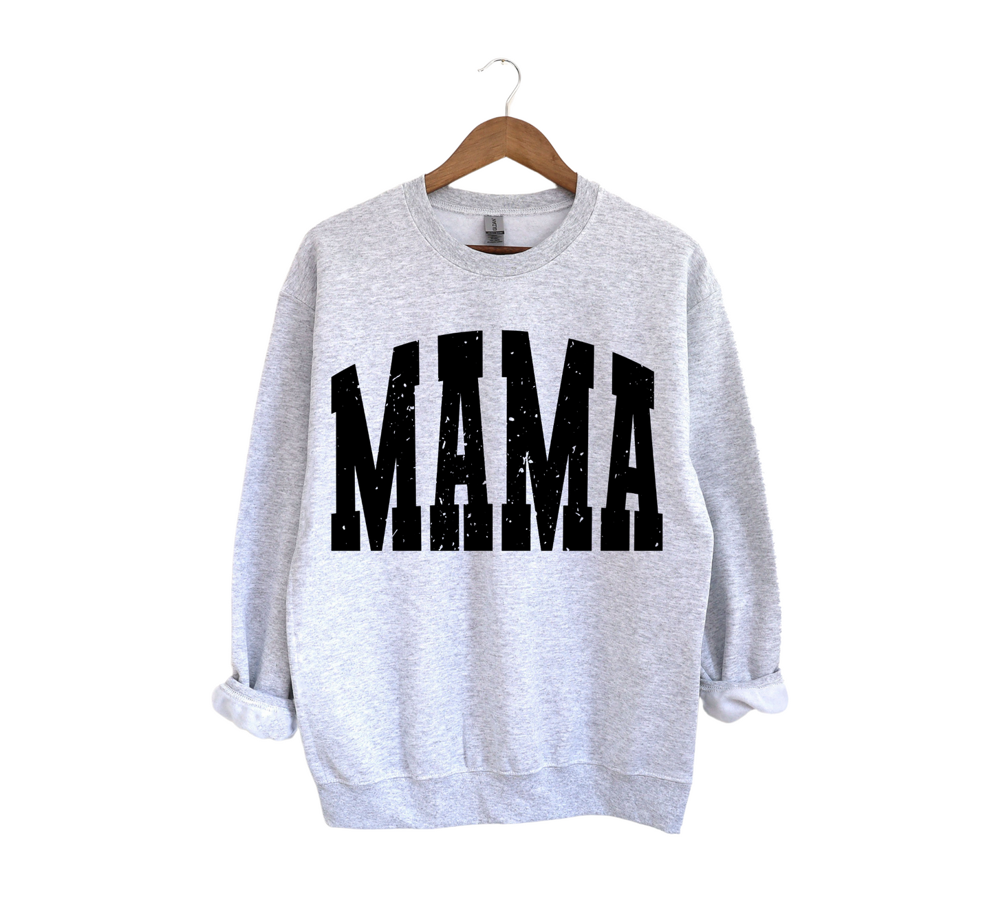 Distressed MAMA Sweatshirt - Ash