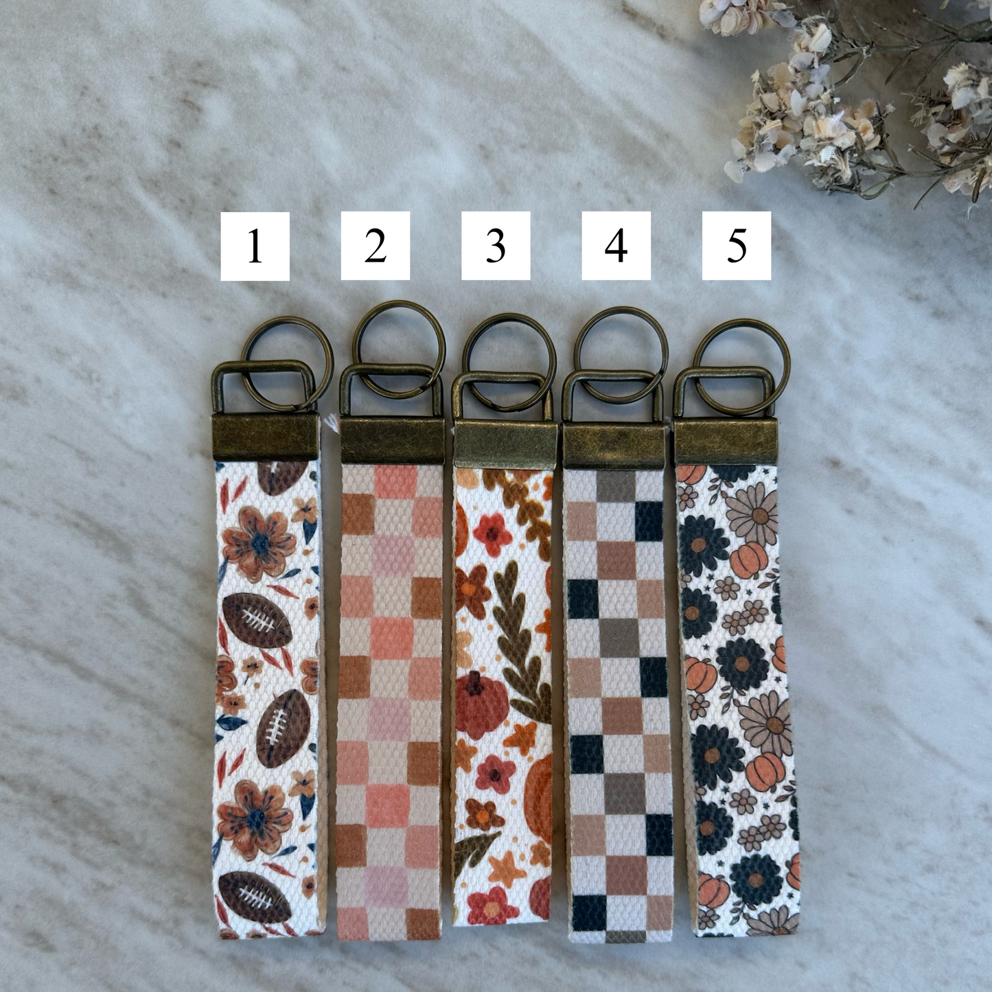 Fall Canvas Wrist Key Fob