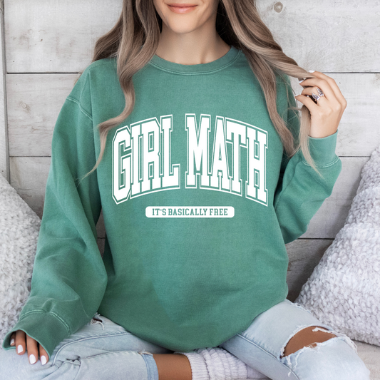 Girl Math Sweatshirt - Light Green