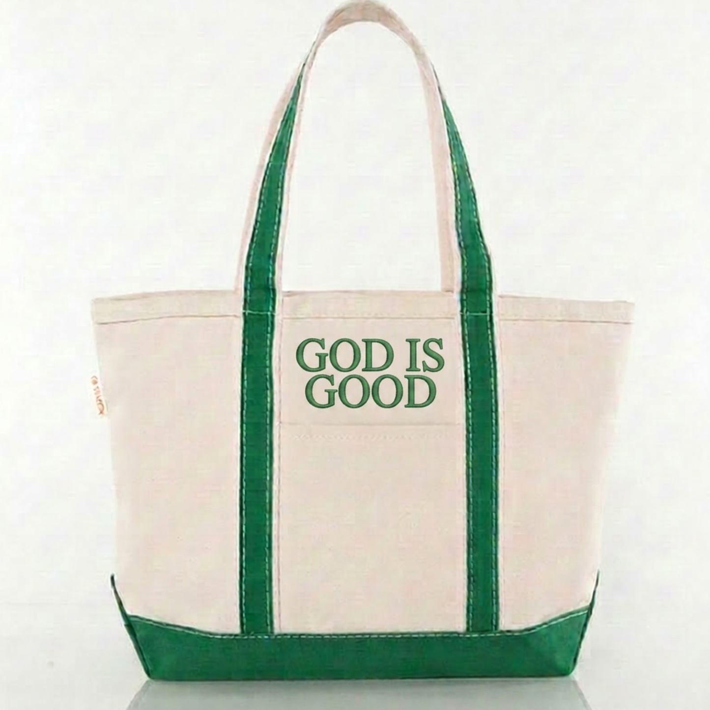 "God Is Good" Embroidered Tote Bag