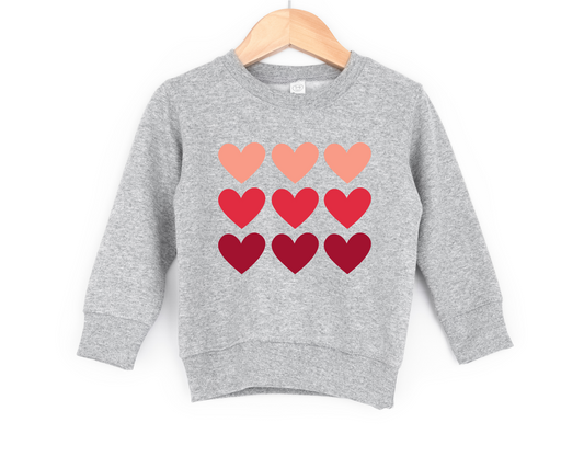 Pink Hearts Kids Sweatshirt