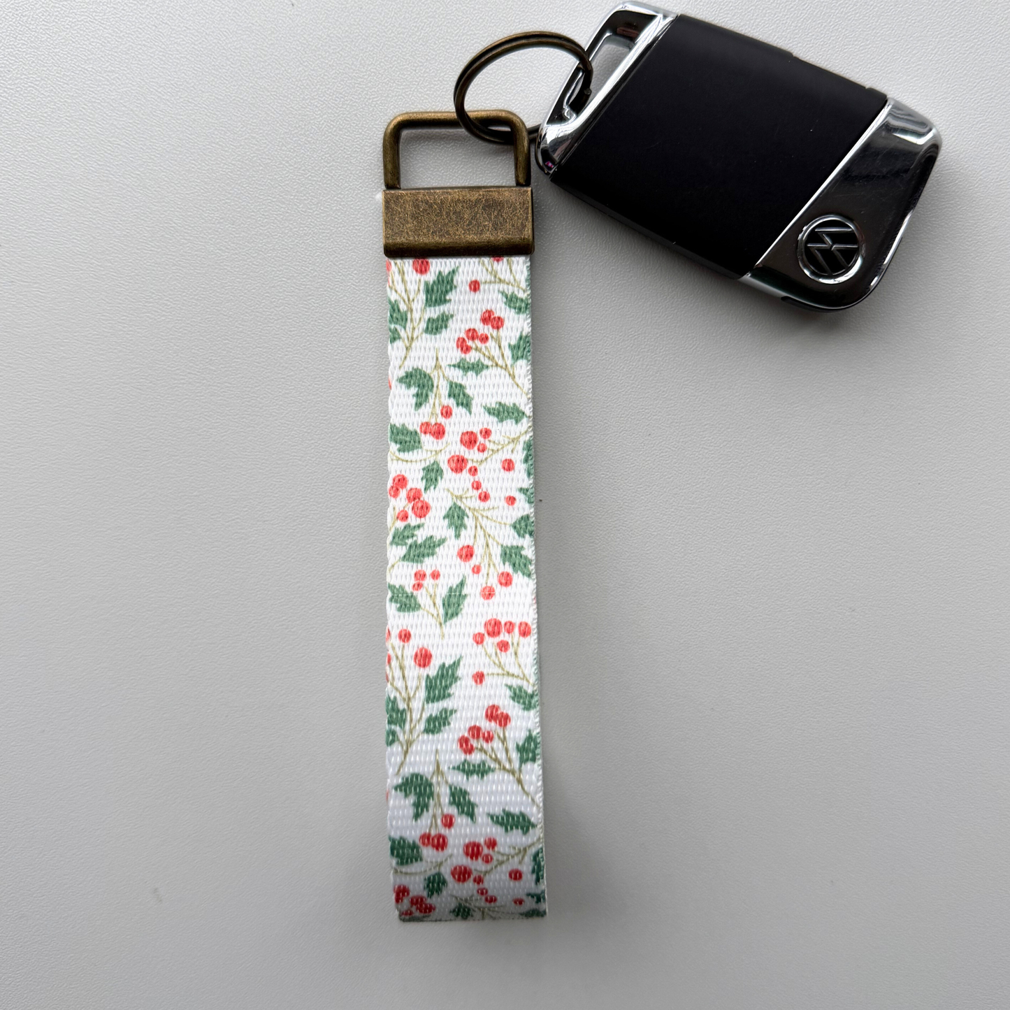 Winter Key Fob Wristlet | Antique Brass Hardware | Stylish & Functional