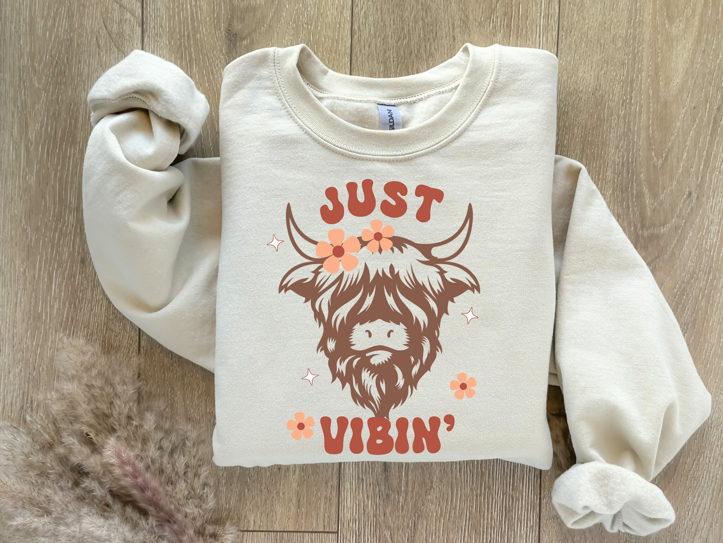 Just Vibin' Highland Cow Sweatshirt