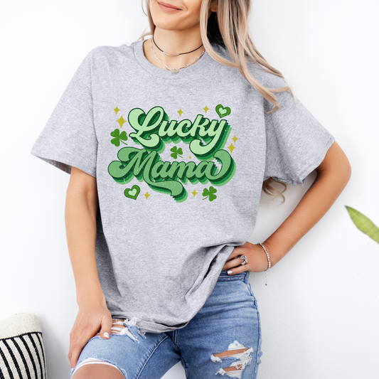 Lucky Mama T-Shirt - Sport Gray