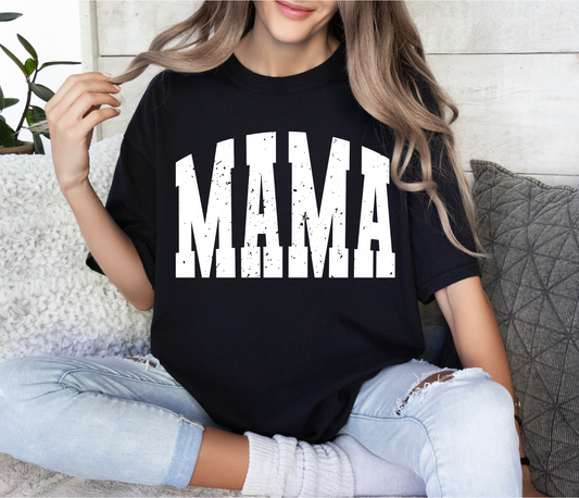 Distressed MAMA T-Shirt - Black