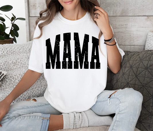 Distressed MAMA T-Shirt - White