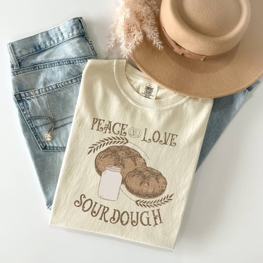 Peace, Love, Sourdough T-Shirt - Ivory