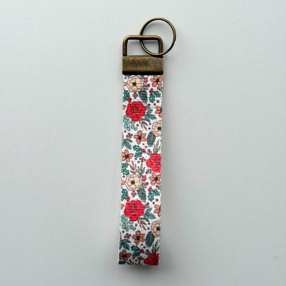 Winter Key Fob Wristlet | Antique Brass Hardware | Stylish & Functional