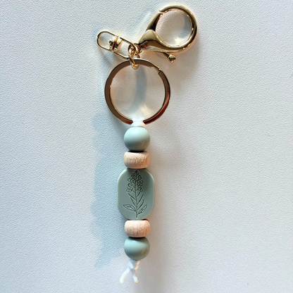 Seed Of Faith Silicone Bead Keychain with Soft Gold Hardware