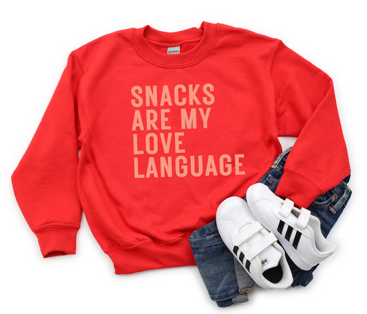 Snacks Are My Love Language Kids Sweatshirt