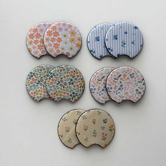 Spring Neoprene Car Coasters | Set of 2 | Stylish Protection for Your Cup Holders