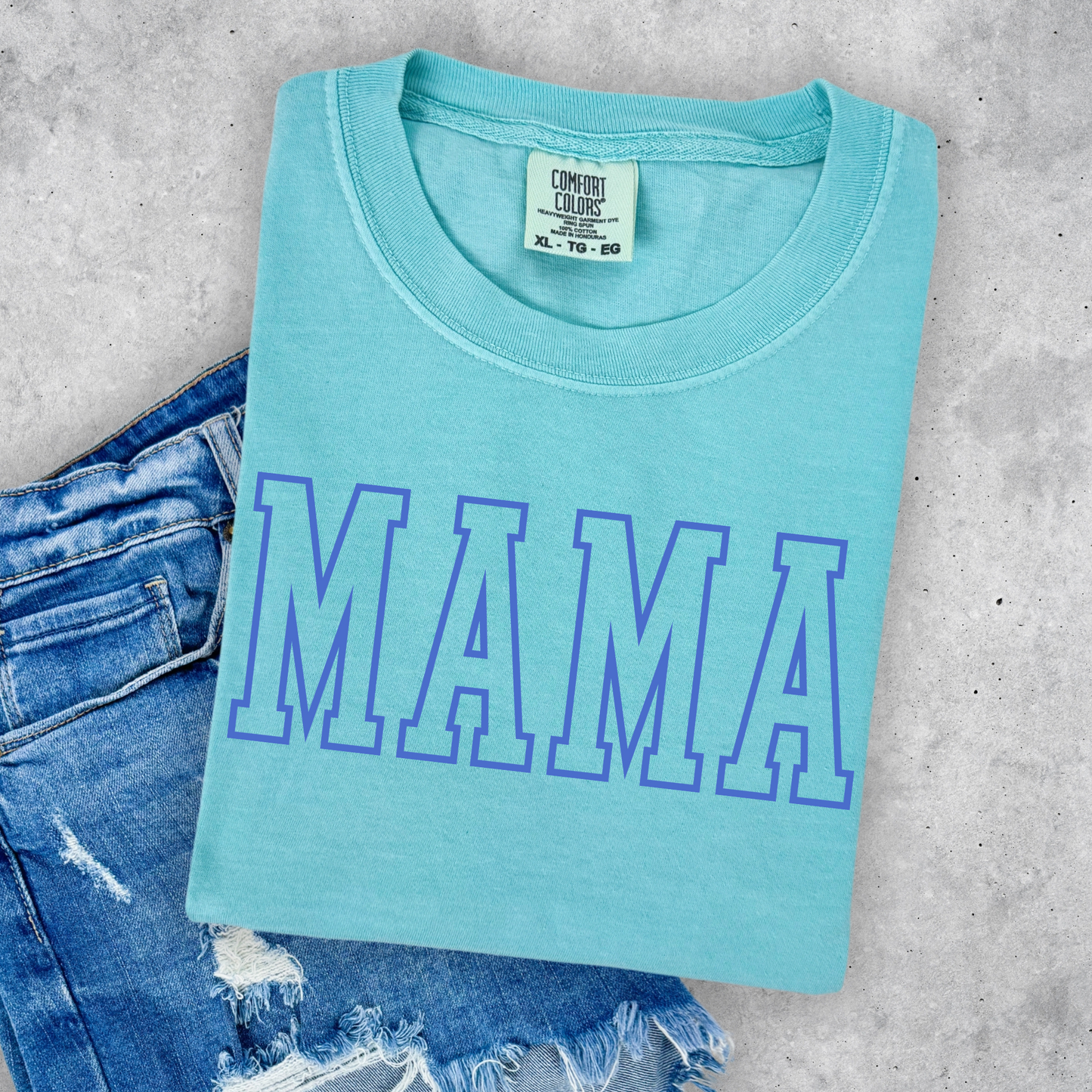 Varsity MAMA T-Shirt - Chalky Mint