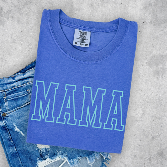 Varsity MAMA T-Shirt - Flo Blue