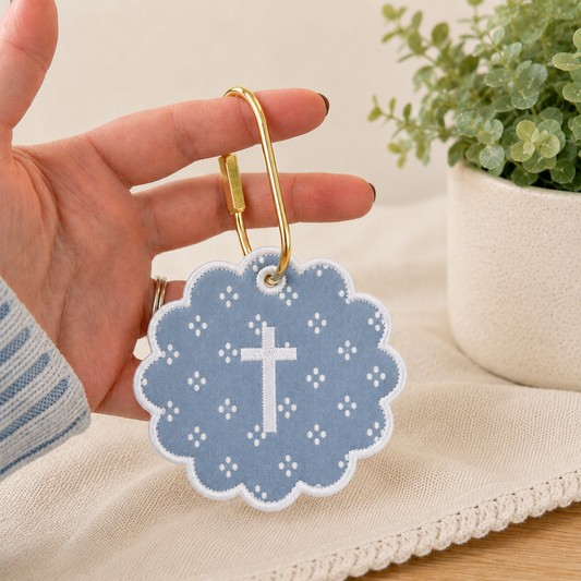 Bluebell Vintage Dots Cross Bag Tag